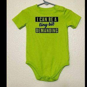 Garanimals "I Can Be A Tiny Bit Demanding" Graphic Onesie For Boys.